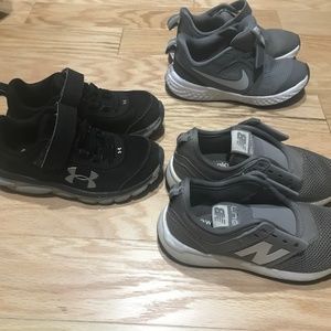 Lot of 3 Boy's sneakers Nike,UA, & NB